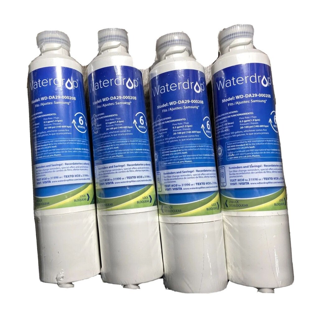 4 Pack Waterdrop FOR Samsung Refrigerator Refrigerator Water Filter New